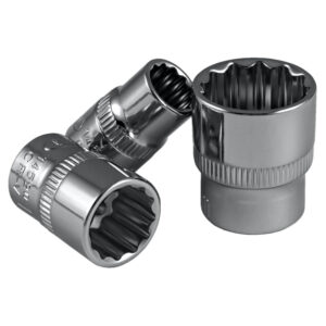 VASO CORTO 12 CANTOS 3/8" DE 12MM - CROMADO