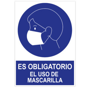 POSTER CARTULINA A3 CON "ES OBLIGATORIO EL USO DE LA MASCARILLA"