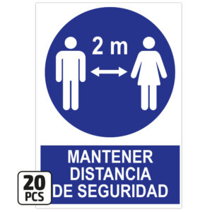 PAQUETE DE 20 PÓSTERS DE "MANTENER LA DISTANCIA DE SEGURIDAD"