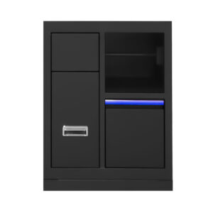 MUEBLE CON 3 CAJONES CON PORTABOBINA DE PAPEL - AZUL