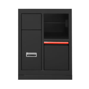 MUEBLE CON 3 CAJONES CON PORTABOBINA DE PAPEL - ROJO