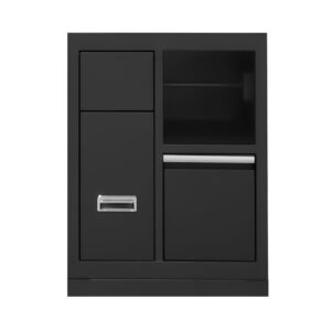 MUEBLE CON 3 CAJONES CON PORTABOBINA DE PAPEL - PLATA