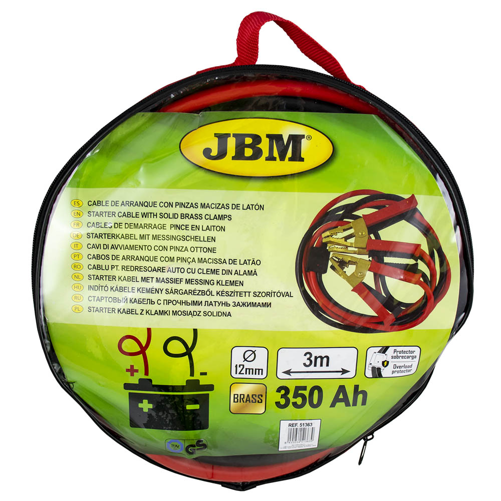 CABLE DE ARRANQUE 35MM2 X2 / 3M CON PINZAS MACIZAS DE LATÓN - Imagen 3