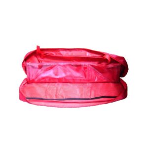 BOLSA ROJA CON 6 COMPARTIMENTOS Y DIVISIÓN PARA KIT DE EMERGENCIA