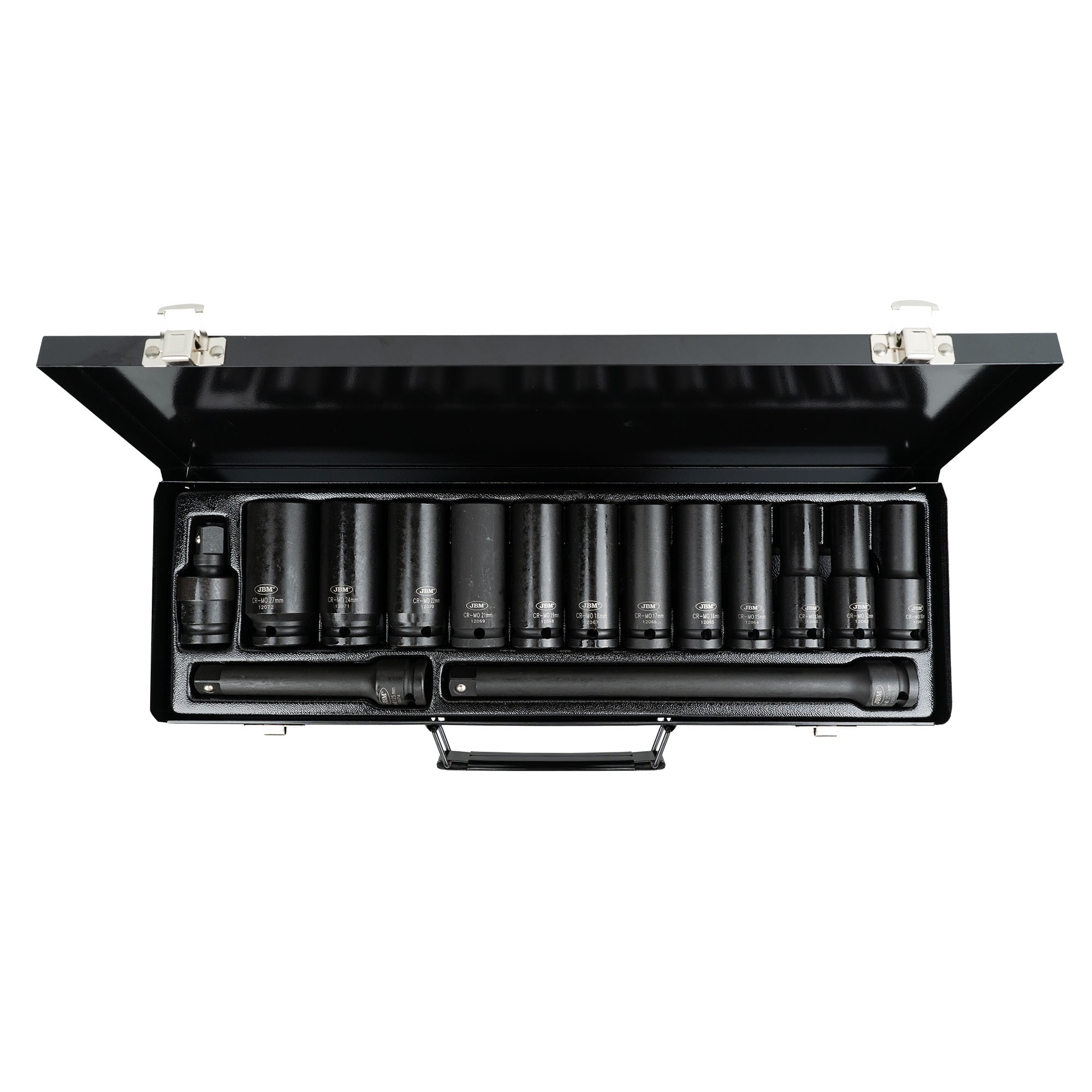 SET DE 15 PIEZAS DE IMPACTO CON 12 VASOS LARGOS DE 1/2" HEXAGONALES + ADAPTADORES - Imagen 3