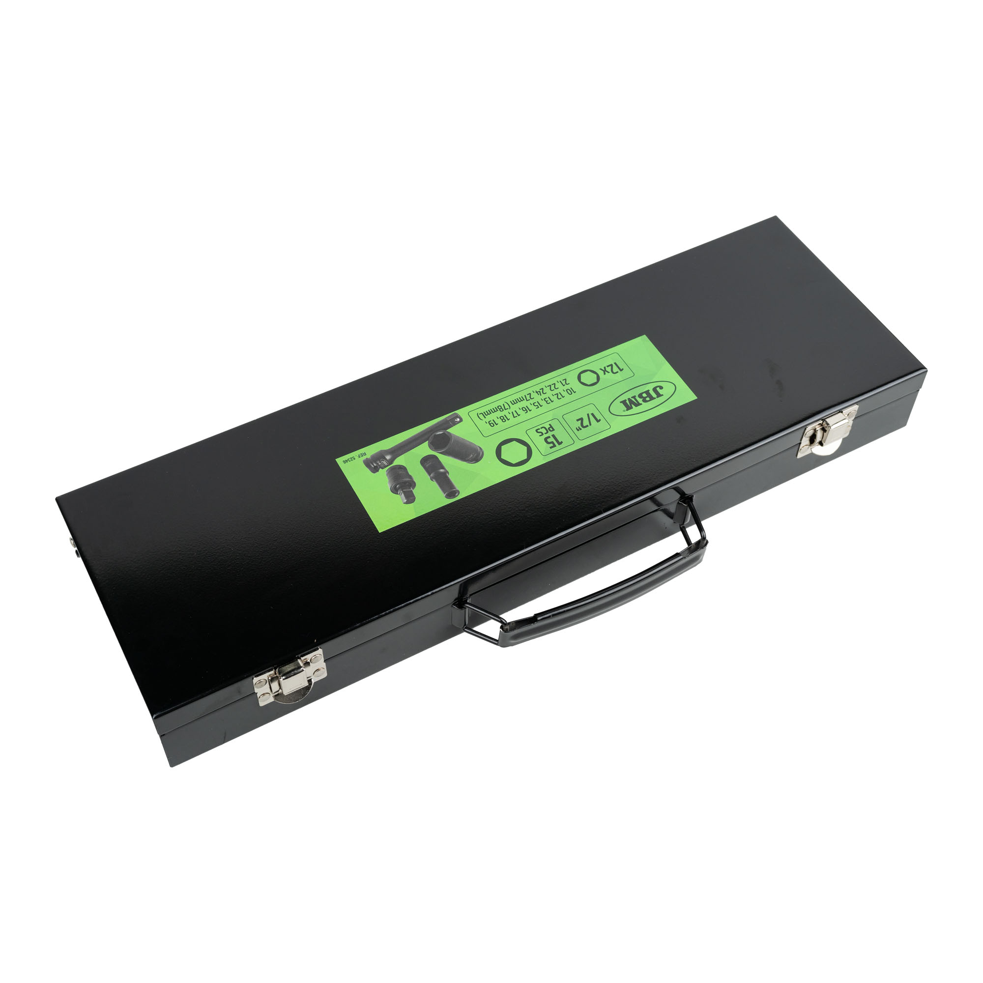 SET DE 15 PIEZAS DE IMPACTO CON 12 VASOS LARGOS DE 1/2" HEXAGONALES + ADAPTADORES - Imagen 4