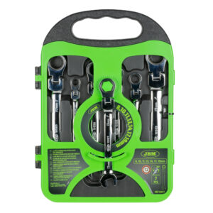 SET DE 7 LLAVES COMBINADAS ARTICULADAS CON TRINQUETE