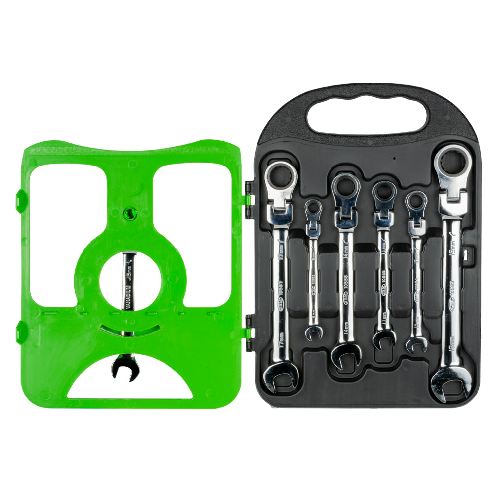 SET DE 7 LLAVES COMBINADAS ARTICULADAS CON TRINQUETE - Imagen 3