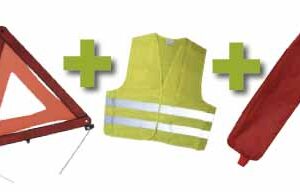 KIT EMERGENCIA BOLSA ROJA RIBETE+TRIANGULO+CHALECO