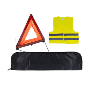 KIT EMERGENCIA BOLSA MINI NEGRA +TRIANGULO+CHALECO