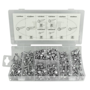 ESTUCHE DE TORNILLOS AUTORROSCANTES 200PCS