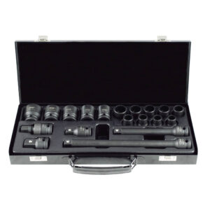 SET DE 19 PIEZAS DE IMPACTO DE 1/2" CON 14 VASOS DE 12 CANTOS + ADAPTADORES