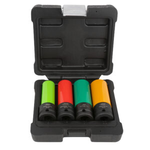 SET DE 4 VASOS DE IMPACTO DE 1/2" PARA LLANTAS DE ALEACIÓN