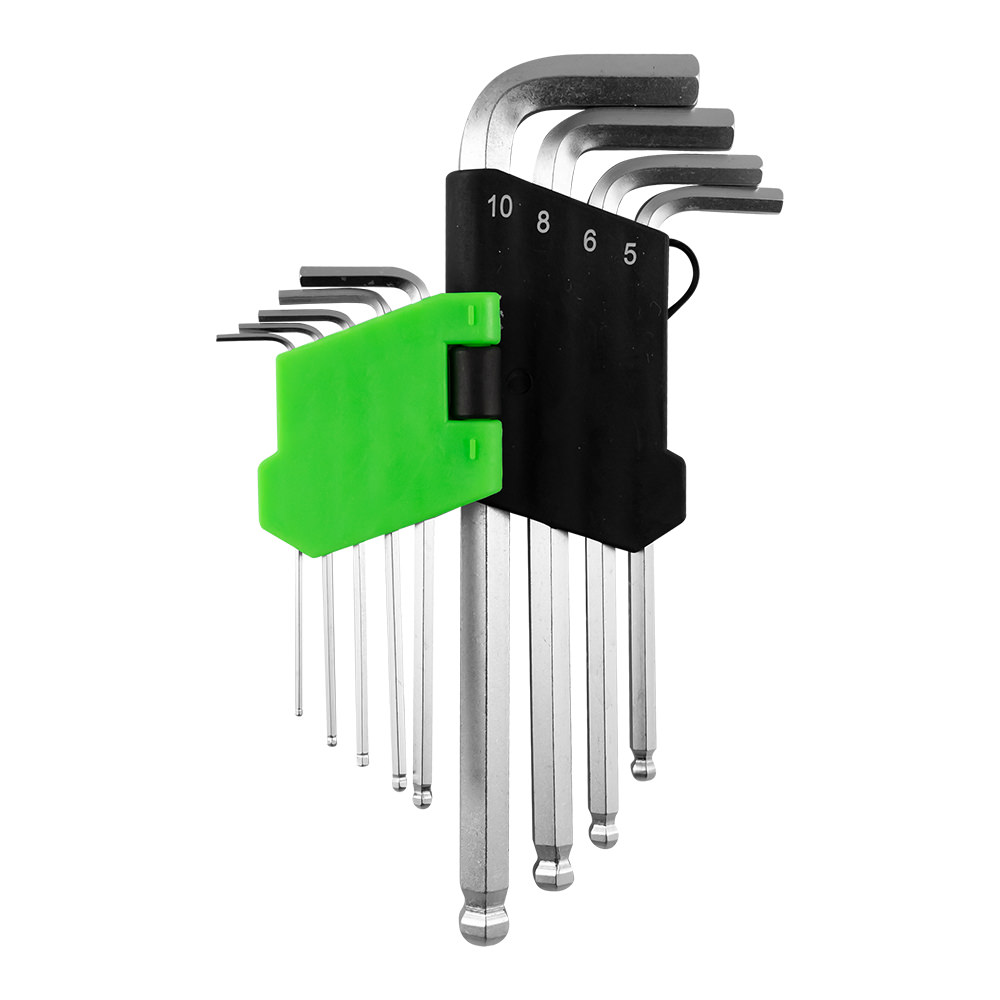 SET DE 9 LLAVES ALLEN LARGAS CON PUNTA REDONDA - Imagen 2