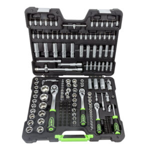 MALETÍN DE HERRAMIENTAS DE 179 PIEZAS CON VASOS HEXAGONALES DE 1/4", 3/8" Y 1/2" CINCADO