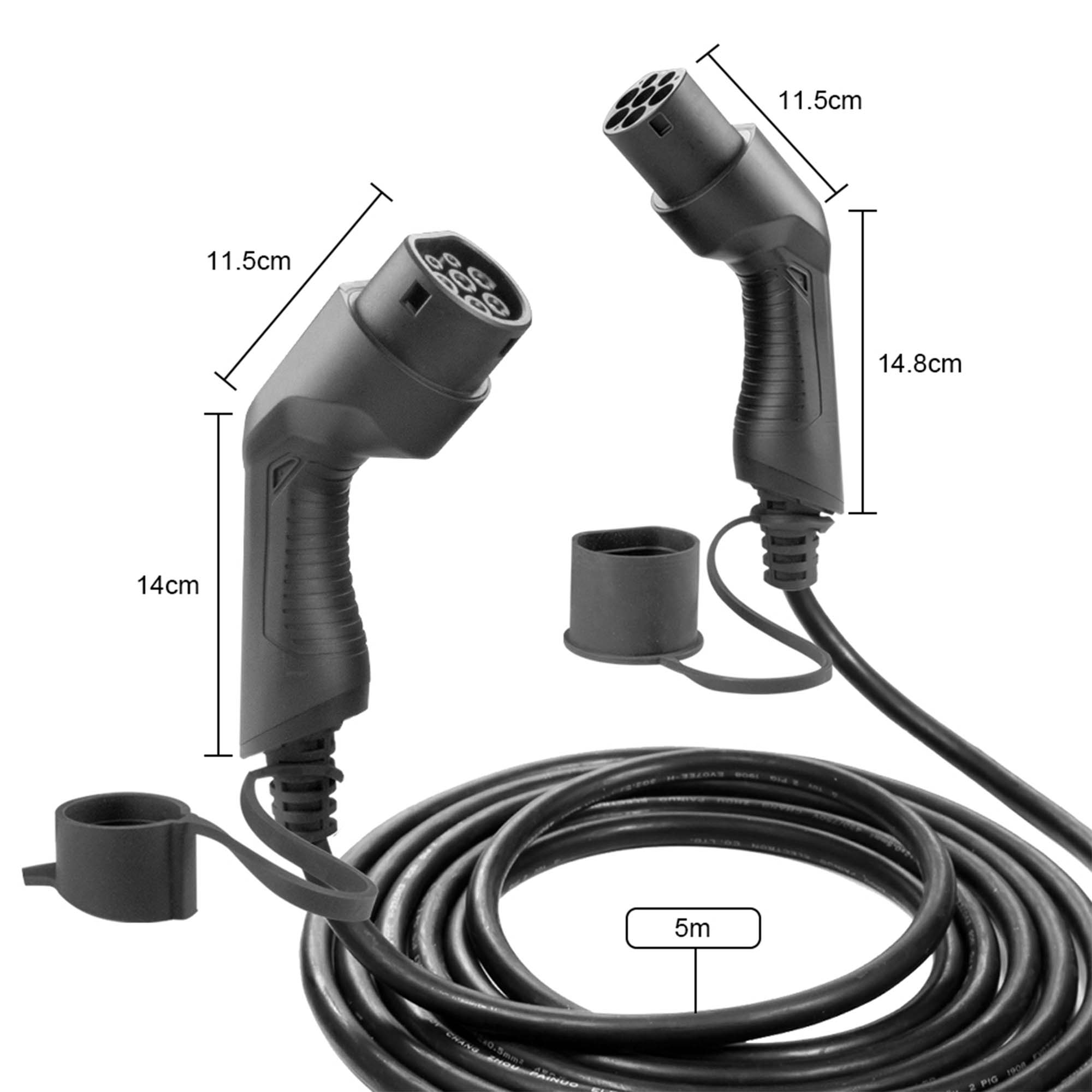 CABLE DE CARGA PARA COCHE ELÉCTRICO, 22KW, 32 A, TIPO 2 A TIPO 2 (TRIFÁSICO) - Imagen 2
