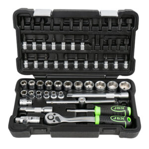 ESTUCHE DE HERRAMIENTAS DE 59 PIEZAS CON VASOS HEXAGONALES 3/8" CINCADO