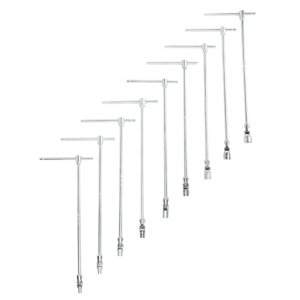 JUEGO DE 9 LLAVES DE VASO ARTICULADO CON MANGO EN T (7-19MM)