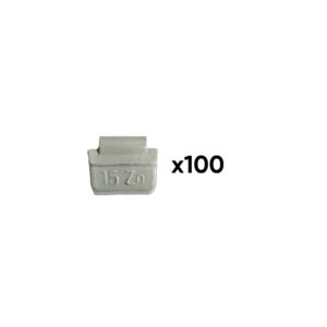 CAJA DE 100 CONTRAPESAS ZINC GRAPA 15GR. ESPECIAL LLANTA UNIVERSAL