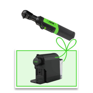 CARRACA DE 1/4” A BATERÍA - 3.6V CON CARGADOR + CAFETERA